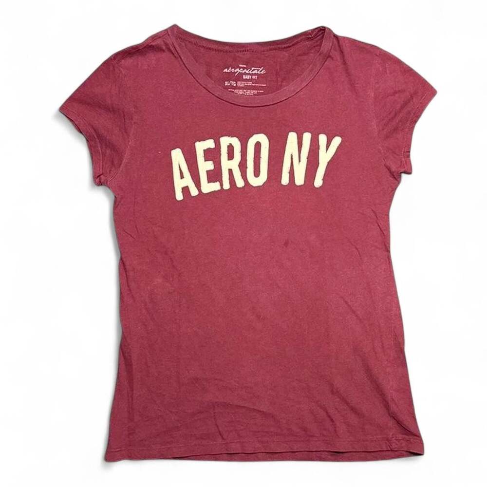 Aeropostale Baby Fit Aero Ny Maroon Graphic T-Shirt XL